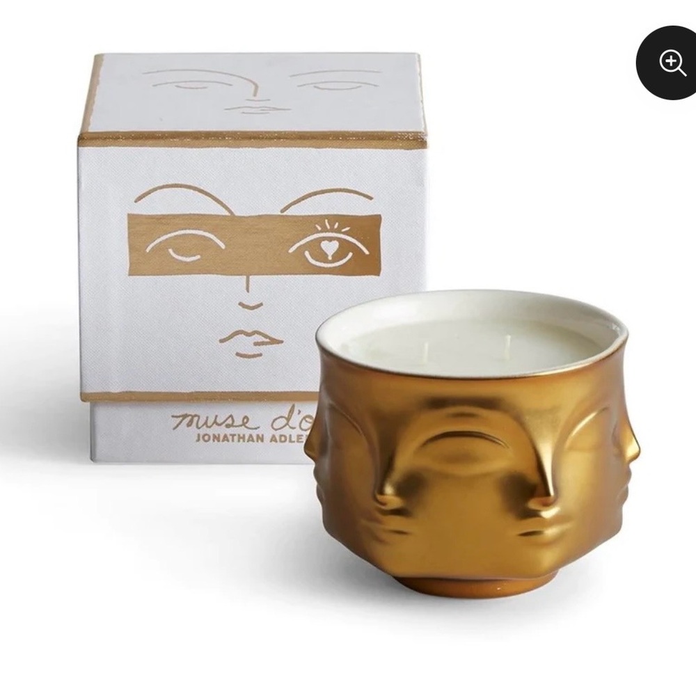 Jonathan Adler Gold Muse Face Candle